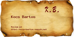 Kocs Bartos névjegykártya